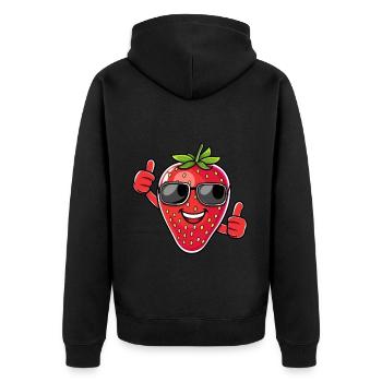 Strawberry Sunglasses Summer Fruit - Unisex Premium Organic Zip Hoodie - black - Back - Nico (187cm)