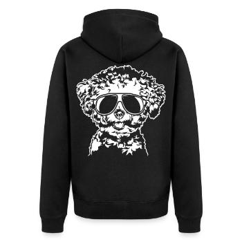 Bichon frisé Cool chien chiens Portrait Wilsigns - Veste à capuche bio Premium Unisexe - noir - Dos - Nico (187cm)