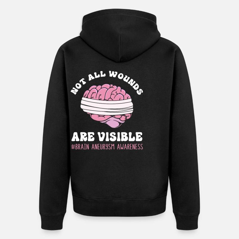Gehirn Aneurysma - Unisex Premium Bio Zip Hoodie - Schwarz