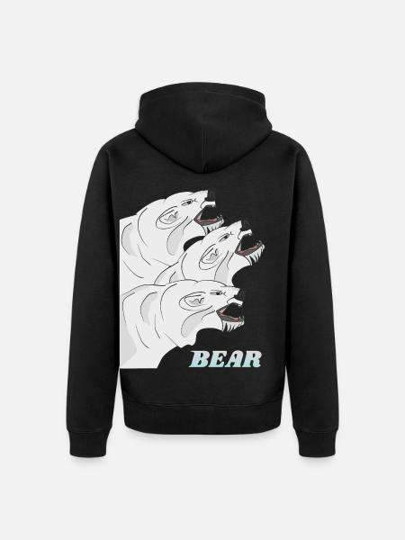Three Polar Bears - Unisex Premium Organic Zip Hoodie - black