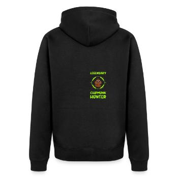 Hunter Squirrel Squirrel Gift - Unisex Premium Organic Zip Hoodie - black - Back - Nico (187cm)