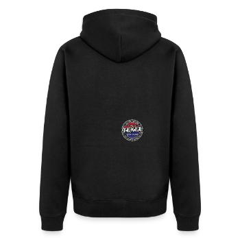 Texel Träume Nordholland Niederland Urlaub Insel - Unisex Premium Bio Zip Hoodie - Schwarz - Hinten - Nico (187cm)