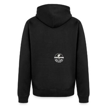 Der beste Freund ein Seidenhuhn Seidenhühner - Unisex Premium Bio Zip Hoodie - Schwarz - Hinten - Nico (187cm)