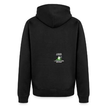 Therapeut Geschenk Masseur Praxis Humor - Unisex Premium Bio Zip Hoodie - Schwarz - Hinten - Nico (187cm)