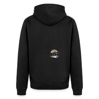 Team Biss Angel Fischen Zubehör Geschenk - Unisex Premium Bio Zip Hoodie - Schwarz - Hinten - Nico (187cm)