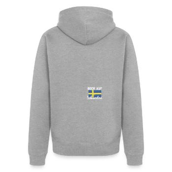 Fancy Sweden Flag Cadeau de Noël - Veste à capuche bio Premium Unisexe - gris chiné - Dos - Nico (187cm)