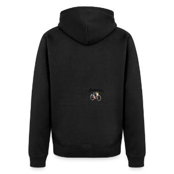 Amsterdam Fleur Vélo Souvenir Hollandais - Veste à capuche bio Premium Unisexe - noir - Dos - Nico (187cm)