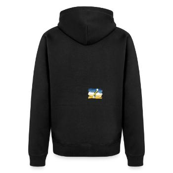 Schweden Land Umriss Flagge Urlaub Geschenk - Unisex Premium Bio Zip Hoodie - Schwarz - Hinten - Nico (187cm)