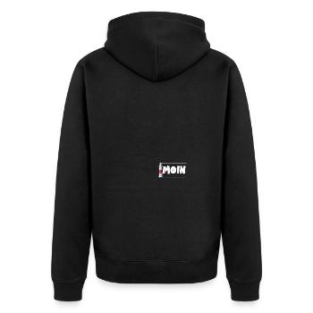 Moin Leuchtturm Norddeutsch See Meer - Unisex Premium Bio Zip Hoodie - Schwarz - Hinten - Nico (187cm)