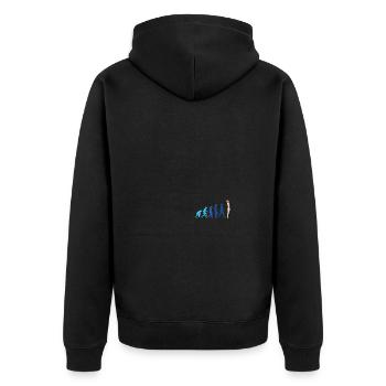 Schwimmerin Evolution Schwimmbad Wassersport - Unisex Premium Bio Zip Hoodie - Schwarz - Hinten - Nico (187cm)