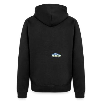 His Mercies Are New Each Morning - Unisex Premium Bio Zip Hoodie - Schwarz - Hinten - Nico (187cm)