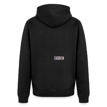 Forgiven Not Perfect Kirche Jesus Christus - Unisex Premium Bio Zip Hoodie - Schwarz - Hinten - Nico (187cm)