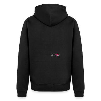 Norwegen Flagge Herzschlag Urlaub Geschenk - Unisex Premium Bio Zip Hoodie - Schwarz - Hinten - Nico (187cm)