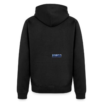 Moin Moin ist gesabbel Hamburg Skyline Hafen Möwe - Unisex Premium Bio Zip Hoodie - Schwarz - Hinten - Nico (187cm)