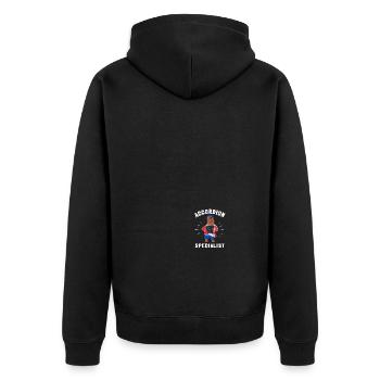 Accordion Polka Accordionist Concertina Squeeze - Unisex Premium Bio Zip Hoodie - Schwarz - Hinten - Nico (187cm)