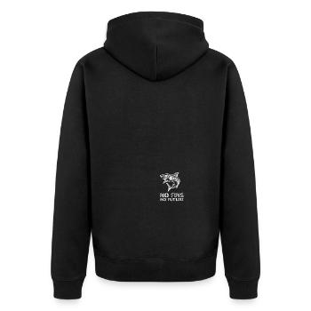No Fins No Future Safe Sharks - Unisex Premium Bio Zip Hoodie - Schwarz - Hinten - Nico (187cm)