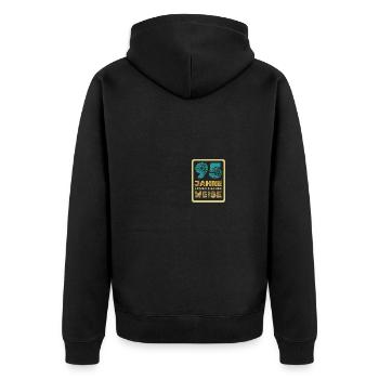 Spruch 95 - Unisex Premium Bio Zip Hoodie - Schwarz - Hinten - Nico (187cm)
