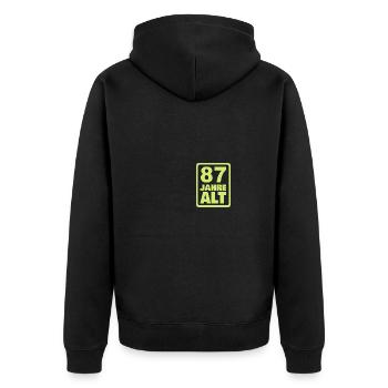 Alto 87 - Unisex Premium Organic Zip Hoodie - black - Back - Nico (187cm)