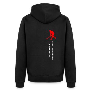 hockey sur gazon joueur de hockey sur gazon joueur de hockey sur gazon - Veste à capuche bio Premium Unisexe - noir - Dos - Nico (187cm)