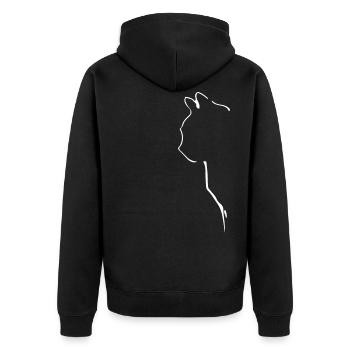 Chat chat chat silhouette Amour des chats - Veste à capuche bio Premium Unisexe - noir - Dos - Nico (187cm)