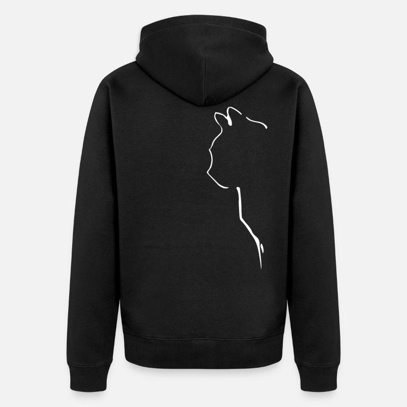 Chat chat chat silhouette Amour des chats - Veste à capuche bio Premium Unisexe - noir