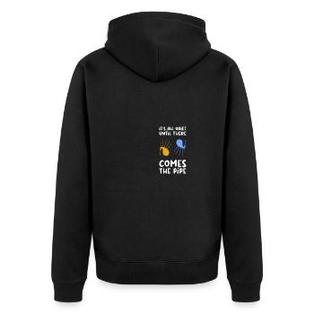 Scottish Bagpipes Celtic Gift - Unisex Premium Organic Zip Hoodie - black - Back - Nico (187cm)