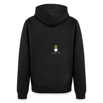 Cactus in a pot - Unisex Premium Organic Zip Hoodie - black - Back - Nico (187cm)