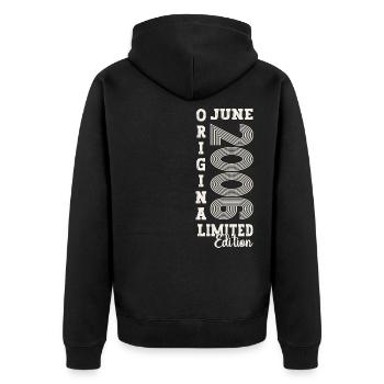 17th Birthday Man June Vintage 2006 Original - Unisex Premium Organic Zip Hoodie - black - Back - Nico (187cm)