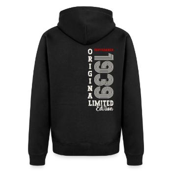 85e anniversaire Légende Septembre 1939 Né 39 - Veste à capuche bio Premium Unisexe - noir - Dos - Nico (187cm)