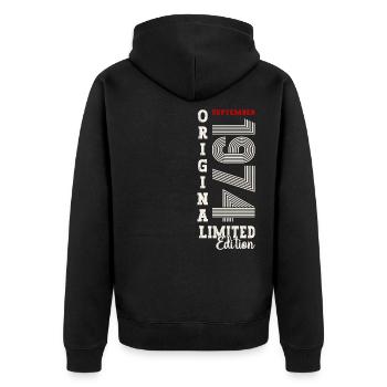 50th Birthday Legend September 1974 Volume 74 - Unisex Premium Organic Zip Hoodie - black - Back - Nico (187cm)