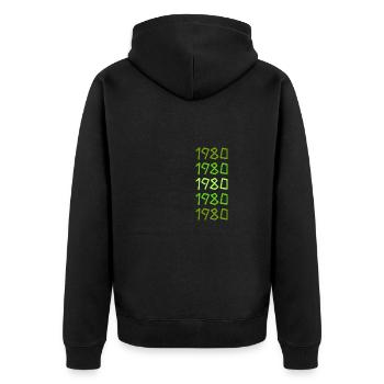 Barbecue 1980 - Unisex Premium Organic Zip Hoodie - black - Back - Nico (187cm)
