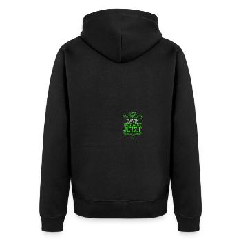 Bachelor Davin - Unisex Premium Bio Zip Hoodie - Schwarz - Hinten - Nico (187cm)