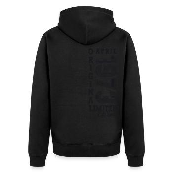50e anniversaire homme April Né en 1973 Original - Veste à capuche bio Premium Unisexe - noir - Dos - Nico (187cm)