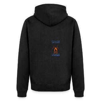 Camping Feu de camp Caravane viennoise Cadeau - Veste à capuche bio Premium Unisexe - noir - Dos - Nico (187cm)