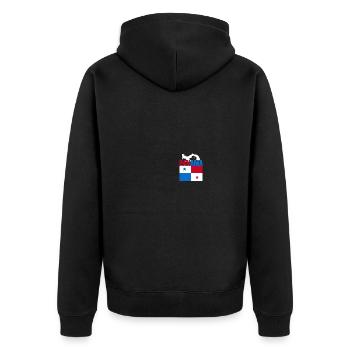 Panama Flag Gift Idea - Unisex Premium Organic Zip Hoodie - black - Back - Nico (187cm)