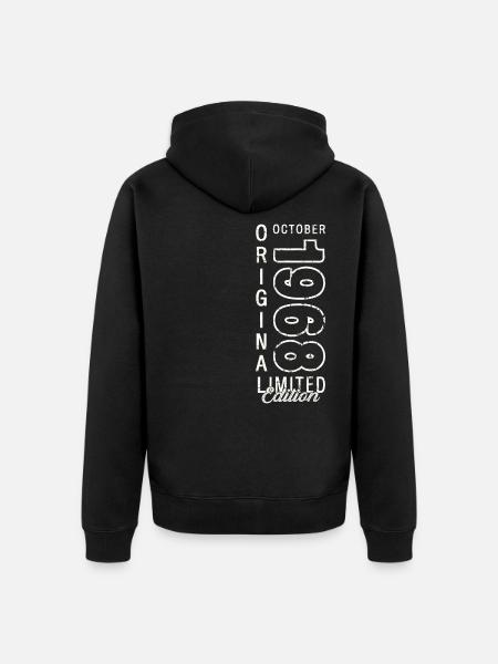 55th Birthday Gift Husband October Vintage 1968 - Ekologiczna rozpinana bluza z kapturem Premium unisex - czarny