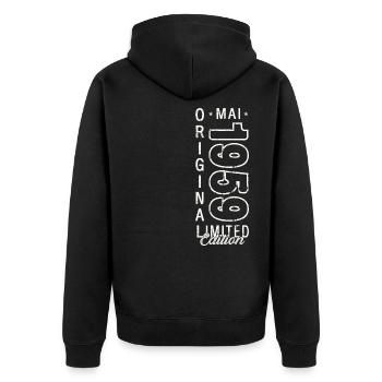 Geburtstag 1959 Mai 1959 Jahrgang 1959 Legende 59 - Unisex Premium Bio Zip Hoodie - Schwarz - Hinten - Nico (187cm)