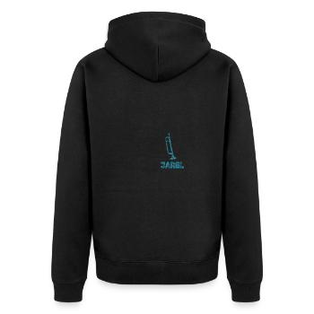 Blasmusik Jarel - Unisex Premium Bio Zip Hoodie - Schwarz - Hinten - Nico (187cm)