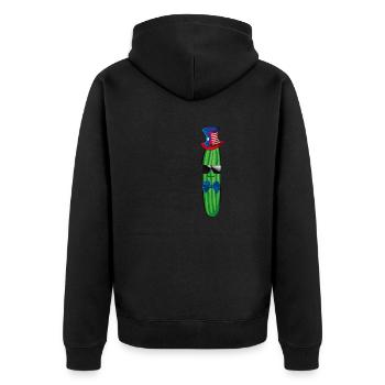 Concombre, Américain, Américain, États-Unis - Veste à capuche bio Premium Unisexe - noir - Dos - Nico (187cm)