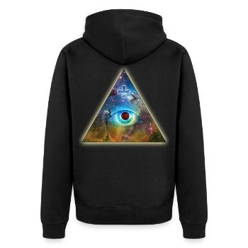 All-Seeing Eye of God - The Eye of God, Cross, - Unisex Premium Organic Zip Hoodie - black - Back - Nico (187cm)