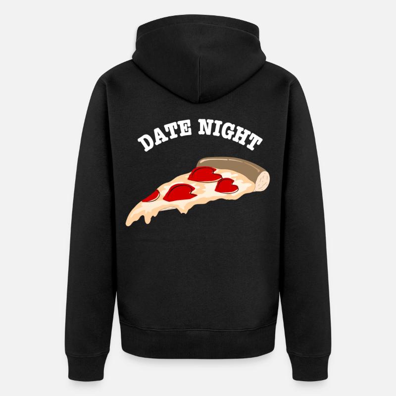 Pizza Date de nuit - Veste à capuche bio Premium Unisexe - noir