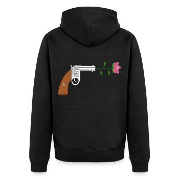Paix pistol rose no war flower power peace colt - Veste à capuche bio Premium Unisexe - noir - Dos - Nico (187cm)