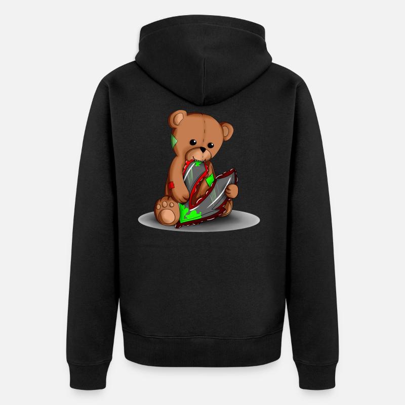Teddy avec logo - Veste à capuche bio Premium Unisexe - noir