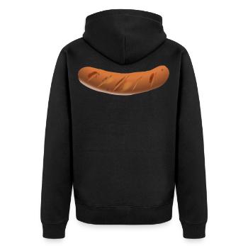 Saucisses, saucisses grillées - Veste à capuche bio Premium Unisexe - noir - Dos - Nico (187cm)