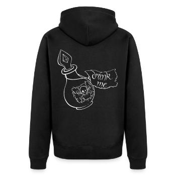 drink me - Unisex Premium Organic Zip Hoodie - black - Back - Nico (187cm)