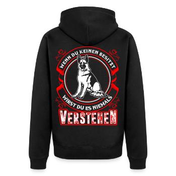 berger allemand - Veste à capuche bio Premium Unisexe - noir - Dos - Nico (187cm)