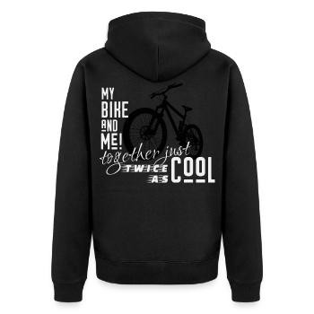 Mon vélo et je double cadeau frais vélo - Veste à capuche bio Premium Unisexe - noir - Dos - Nico (187cm)