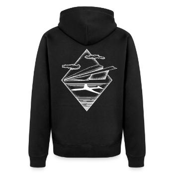 Paper airplane plane dream tattoo gift - Unisex Premium Organic Zip Hoodie - black - Back - Nico (187cm)