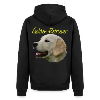 Golden Retriever, Retriever, Dog , Dog Sport, - Unisex Premium Organic Zip Hoodie - black - Back - Nico (187cm)