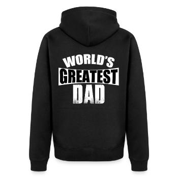 Vater Dad Vatertag Geschenk - Unisex Premium Bio Zip Hoodie - Schwarz - Hinten - Nico (187cm)